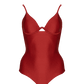 Second Skin|Shimmer ~ W-shaped Underwire One-Piece - Garnet Red