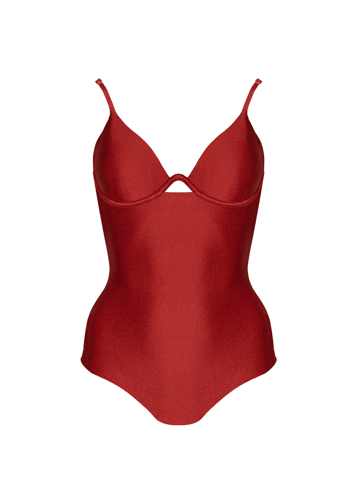Second Skin | Shimmer ~ W-shaped Underwire One-Piece - Garnet Red