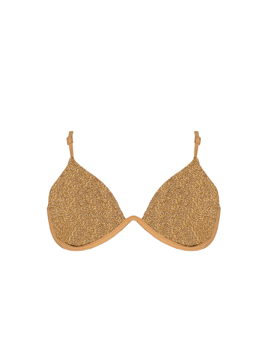 Stardust ~ W-shaped Underwire Bikini Top - Light Gold