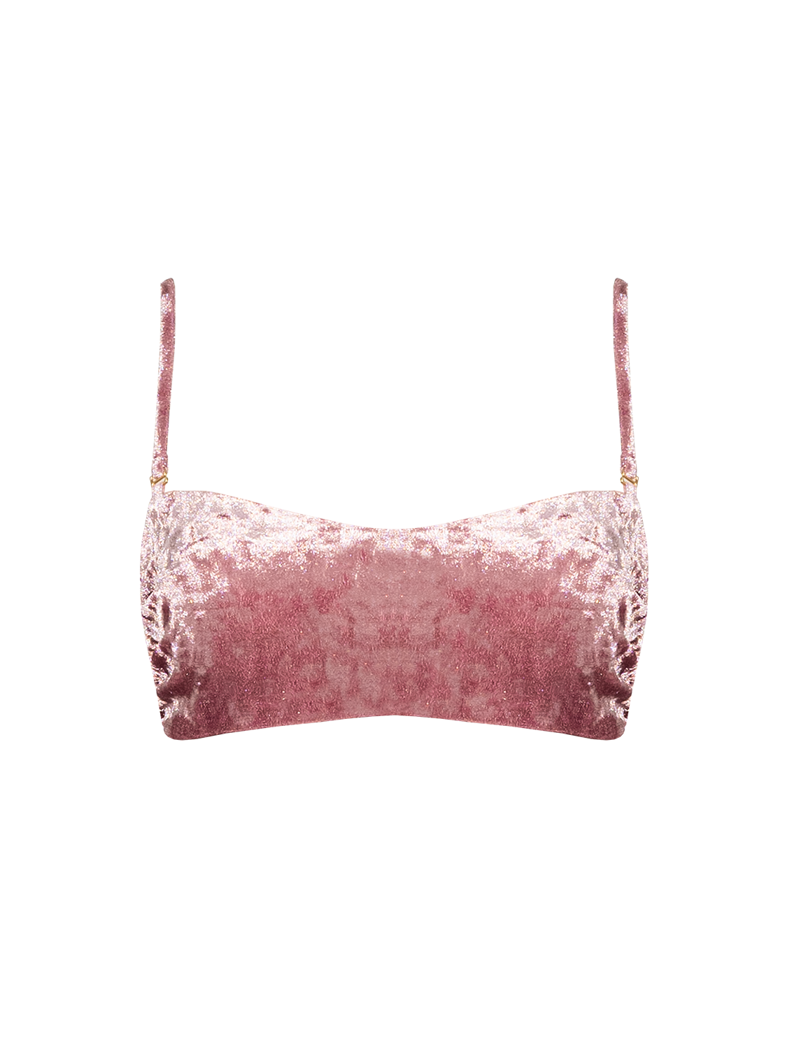 Coral Mirage ~ Spaghetti Strap Bandeau Bikini Top - Velvet Pink
