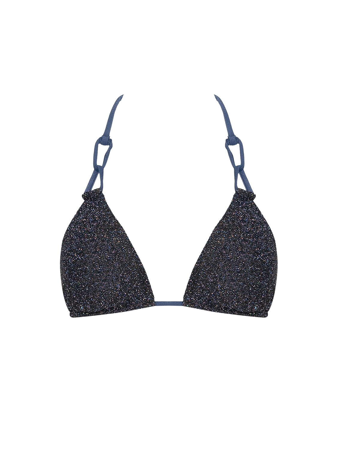 Stardust ~ Triangle Bikini Top with Hoops - Navy