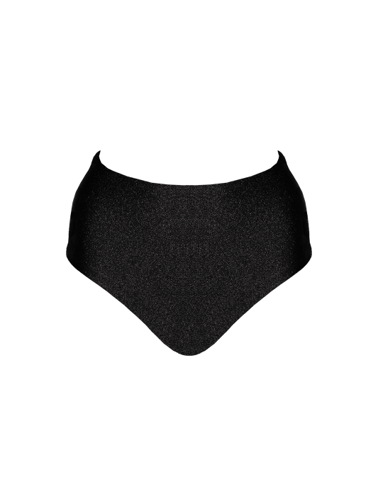 Second Skin | Shimmer ~ Classic High Waisted Pantie - Onyx Black
