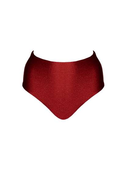 Second Skin|Shimmer ~ Classic High Waisted Pantie - Garnet Red