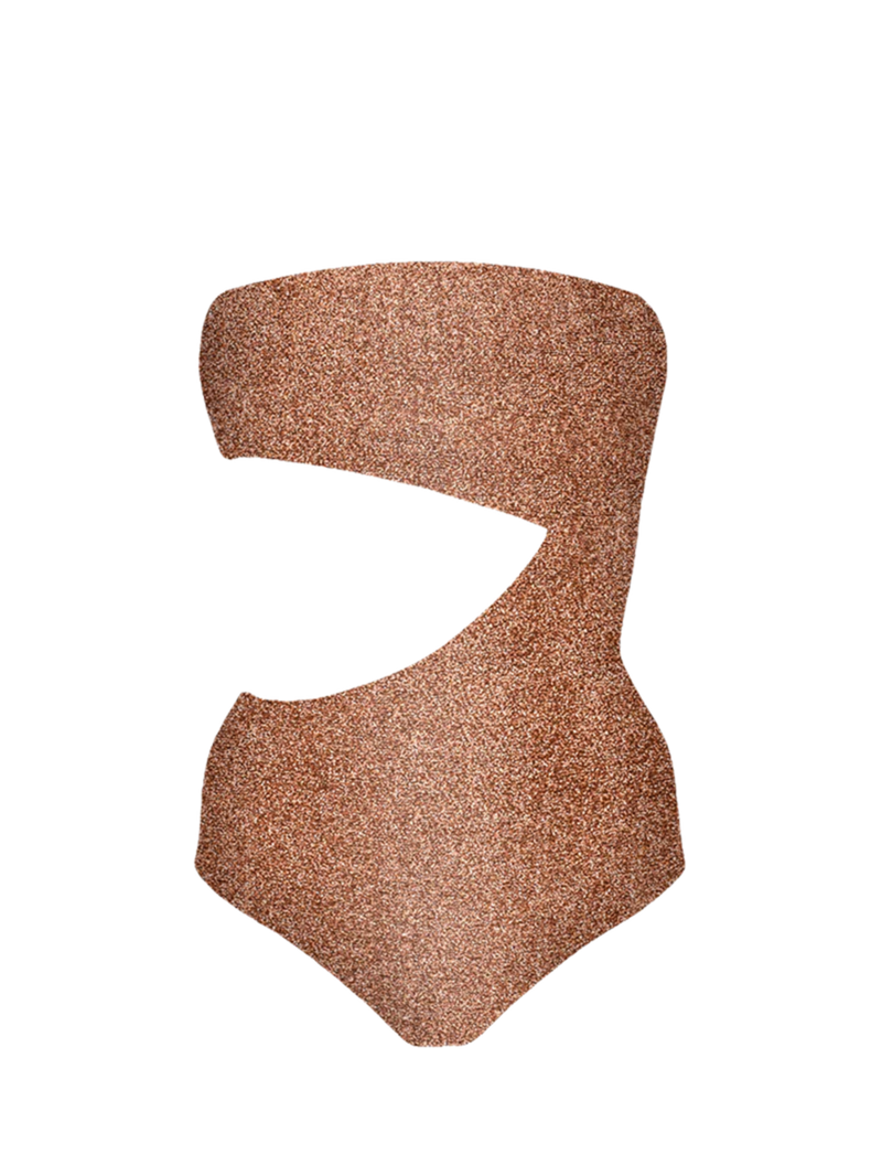 Stardust ~ Strapless Cut-Off One Piece - Light Copper
