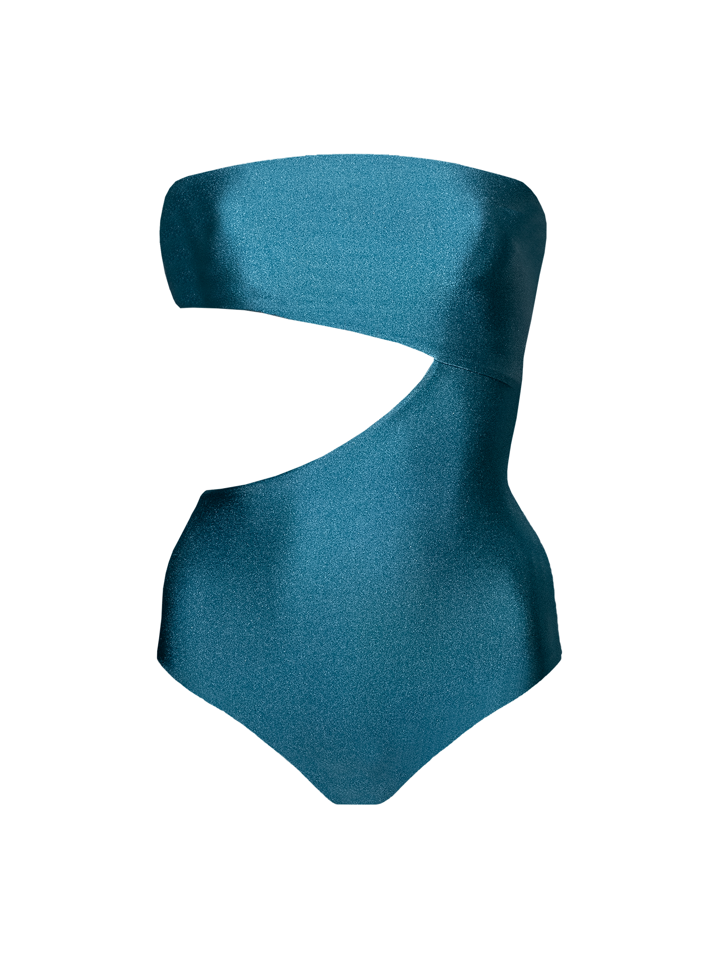 Second Skin | Shimmer ~ Strapless Cut-off One Piece - Tourmaline Teal