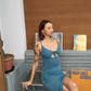 The Eco Edit ~ Bow Tie Bikini Maxi Dress - Trench Blue