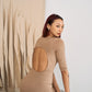 The Eco Edit ~ Bare-Backed Sculpting Maxi Dress - Shale Tan