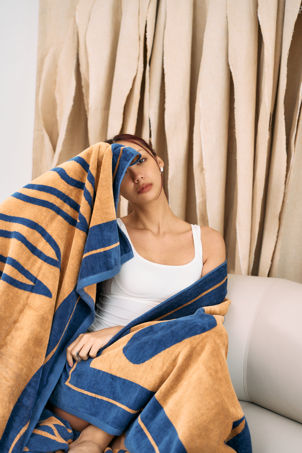 Low-Twist Cotton Cuddle Throw - Azure Neptune