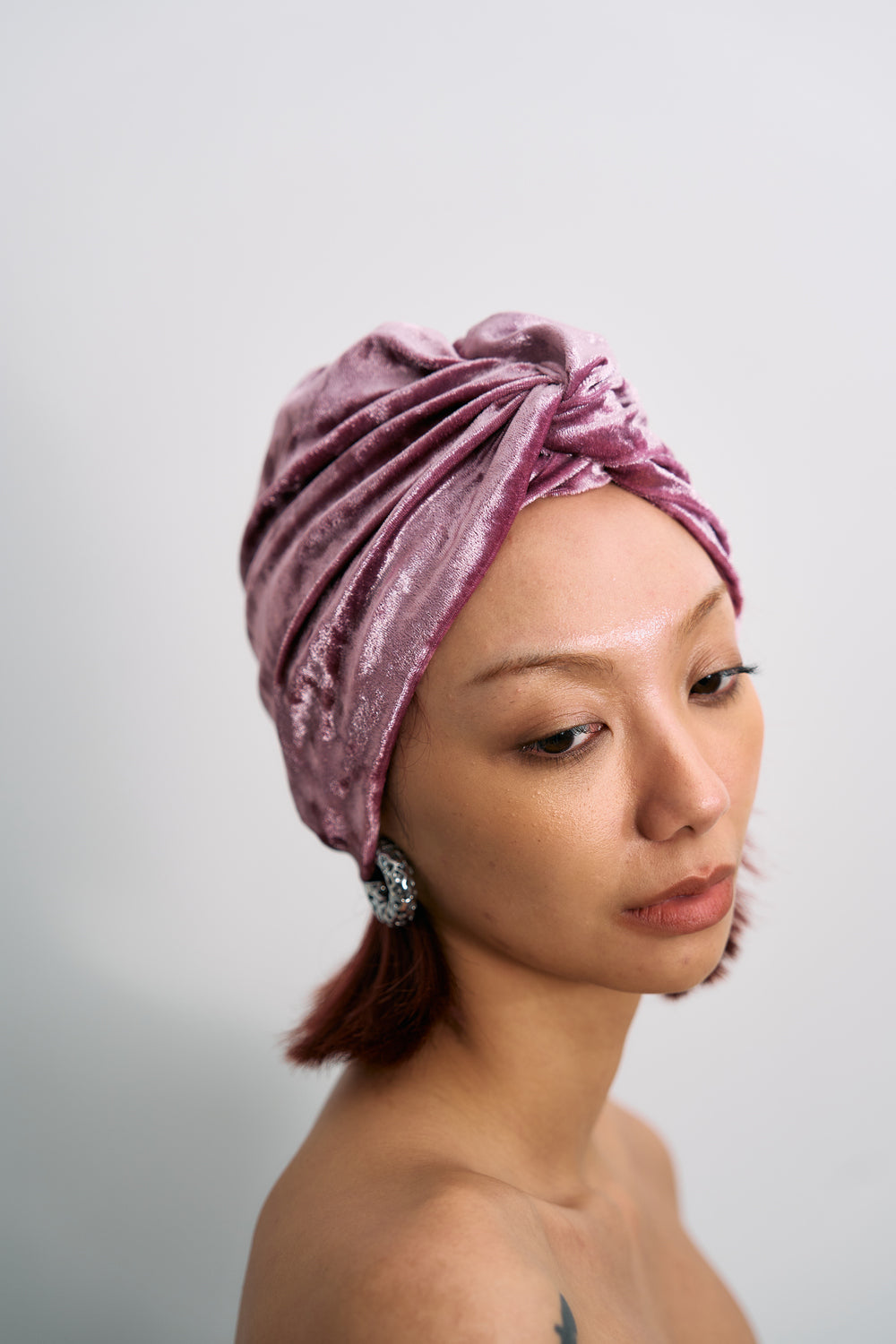 Coral Mirage ~ Knotted Swim Cap - Velvet Pink