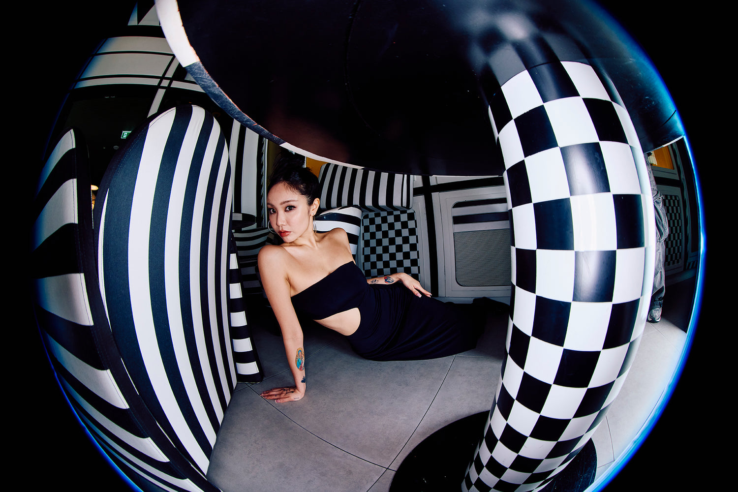 Kimberley x HÁI｜Strapless Cut-off Maxi Dress ~ Onyx Black