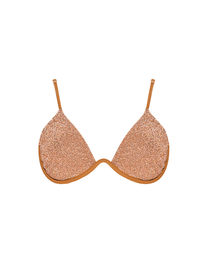 Stardust ~ W-shaped Underwire Bikini Top - Light Copper