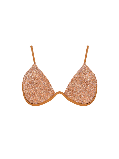Stardust ~ W-shaped Underwire Bikini Top - Light Copper