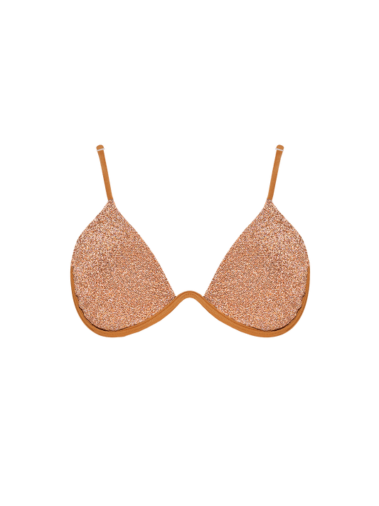 Stardust ~ W-shaped Underwire Bikini Top - Light Copper