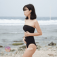Stardust ~ Strapless Cut-Off One Piece - Navy