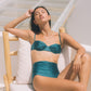 Second Skin | Shimmer ~ Underwired Ruched Bikini Top - Tourmaline Teal