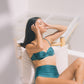 Second Skin | Shimmer ~ Underwired Ruched Bikini Top - Tourmaline Teal