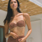 Naomi x HÁI ~ Super High-Waisted Ruched Bikini Bottom - Light Copper