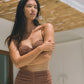 Naomi x HÁI ~ Super High-Waisted Ruched Bikini Bottom - Light Copper