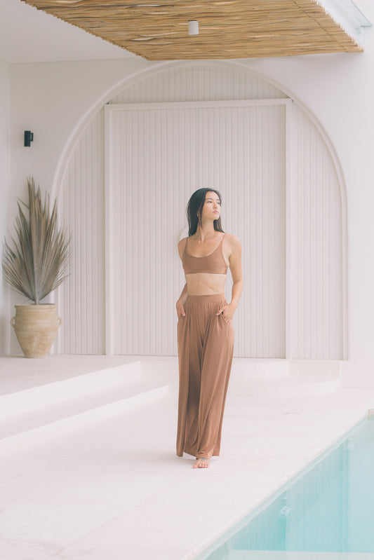 Second Skin | Shimmer ~ Poolside PJ Pants with Pockets - Spice Bronze