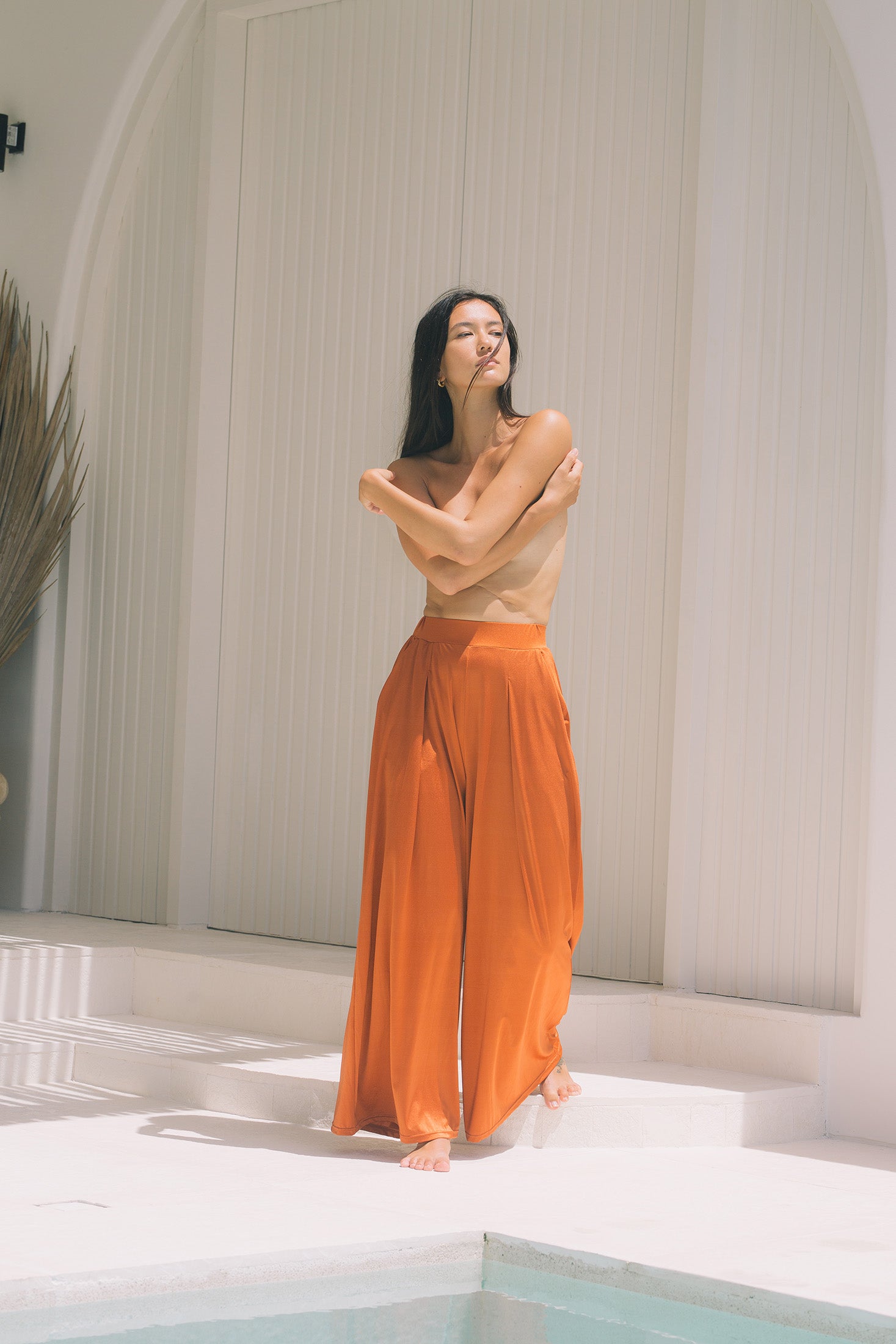 Second Skin | Shimmer ~ Poolside PJ Pants with Pockets - Peruvian Amber