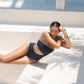 Stardust ~ Strapless Cut-Off One Piece - Navy