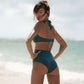 Second Skin | Shimmer ~ The Island Halter One Piece - Tourmaline Teal
