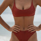 Second Skin | Shimmer ~ Classic Cami Bikini Top - Garnet Red