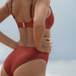 Second Skin | Shimmer ~ Classic Cami Bikini Top - Garnet Red